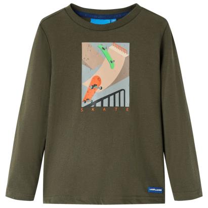 Tricou pentru copii cu mâneci lungi, kaki, 116 GartenMobel Dekor