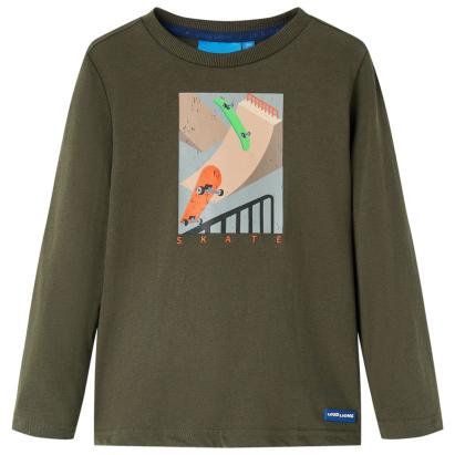 Tricou pentru copii cu mâneci lungi, kaki, 128 GartenMobel Dekor