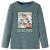 Tricou copii mâneci lungi, verde închis melanj, 128 GartenMobel Dekor