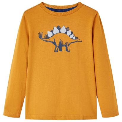 Tricou pentru copii cu mâneci lungi ocru închis 92 GartenMobel Dekor