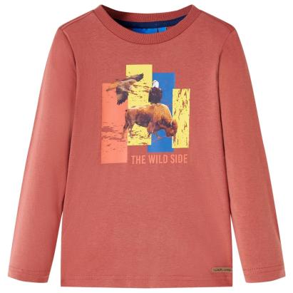 Tricou de copii cu mâneci lungi, henna, 104 GartenMobel Dekor
