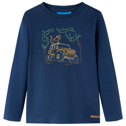 Tricou pentru copii cu mâneci lungi, bleumarin, 104 GartenMobel Dekor