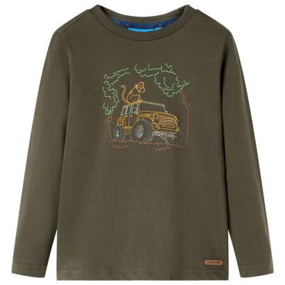 Tricou pentru copii cu mâneci lungi,, kaki, 104 GartenMobel Dekor