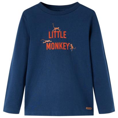 Tricou de copii cu mâneci lungi, bleumarin, 128 GartenMobel Dekor