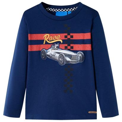 Tricou copii mâneci lungi, bleumarin, 116 GartenMobel Dekor