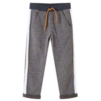 Pantaloni de trening pentru copii, gri închis melanj, 116 GartenMobel Dekor
