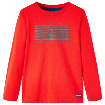 Tricou pentru copii cu mâneci lungi, roșu, 104 GartenMobel Dekor