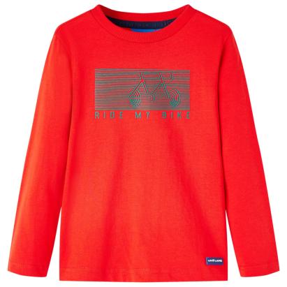 Tricou pentru copii cu mâneci lungi, roșu, 128 GartenMobel Dekor