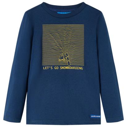 Tricou de copii cu mâneci lungi bleumarin 128 GartenMobel Dekor