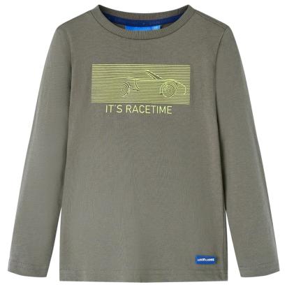 Tricou pentru copii cu mâneci lungi, kaki, 128 GartenMobel Dekor