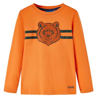 Tricou de copii cu mâneci lungi, portocaliu închis, 104 GartenMobel Dekor