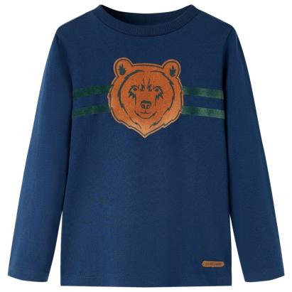 Tricou pentru copii cu mâneci lungi, bleumarin, 116 GartenMobel Dekor