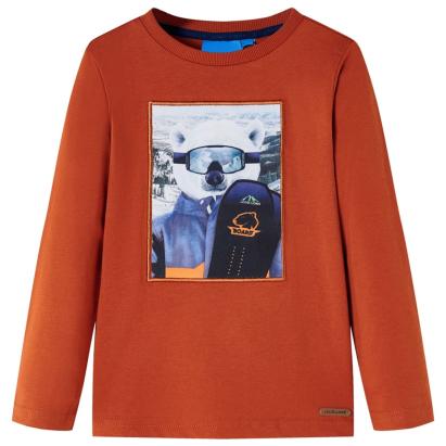 Tricou pentru copii cu mâneci lungi, ruginiu deschis, 116 GartenMobel Dekor