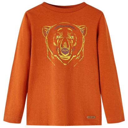 Tricou pentru copii cu mâneci lungi, ruginiu deschis, 116 GartenMobel Dekor
