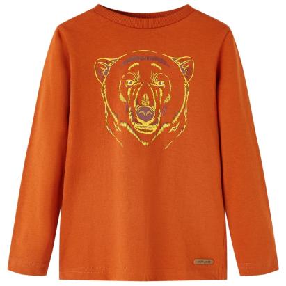 Tricou pentru copii cu mâneci lungi, ruginiu deschis, 140 GartenMobel Dekor
