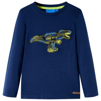 Tricou pentru copii cu mâneci lungi, bleumarin, 92 GartenMobel Dekor
