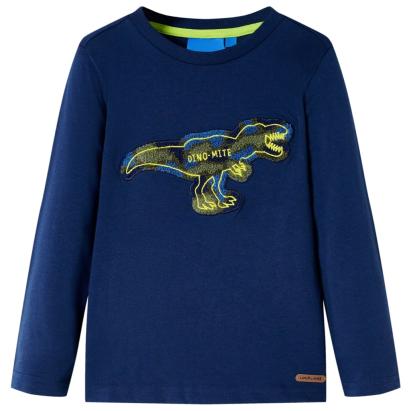 Tricou pentru copii cu mâneci lungi, bleumarin, 128 GartenMobel Dekor
