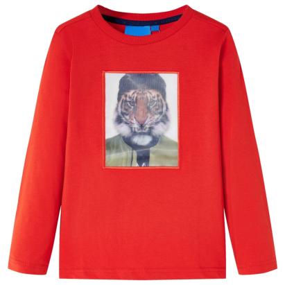 Tricou pentru copii cu mâneci lungi, roșu, 104 GartenMobel Dekor
