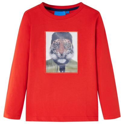 Tricou pentru copii cu mâneci lungi, roșu, 140 GartenMobel Dekor