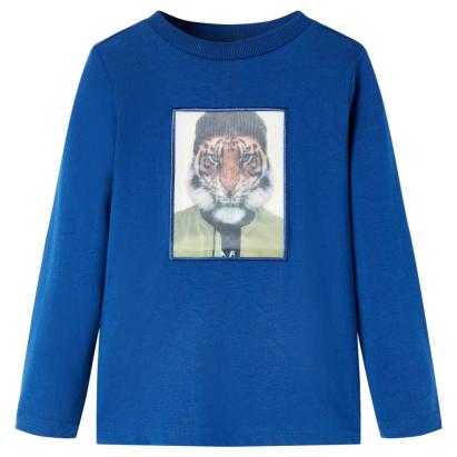 Tricou de copii cu mâneci lungi, albastru închis, 116 GartenMobel Dekor