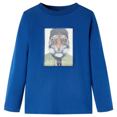 Tricou de copii cu mâneci lungi, albastru închis, 140 GartenMobel Dekor