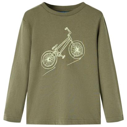 Tricou pentru copii cu mâneci lungi, kaki, 92 GartenMobel Dekor