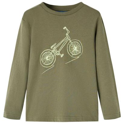 Tricou pentru copii cu mâneci lungi, kaki, 104 GartenMobel Dekor