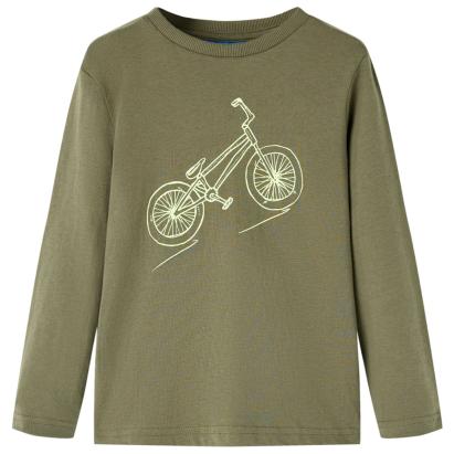 Tricou pentru copii cu mâneci lungi, kaki, 116 GartenMobel Dekor