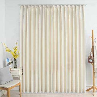 Draperie opacă, crem, 290 x 245 cm, catifea, cu cârlige GartenMobel Dekor