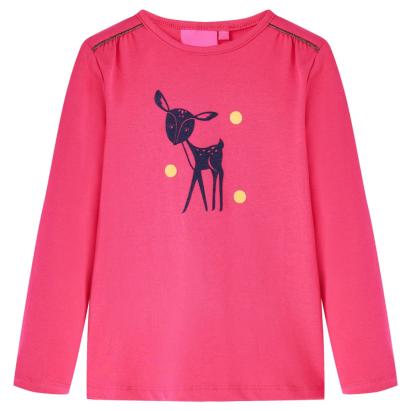 Tricou pentru copii cu mâneci lungi, roz aprins, 116 GartenMobel Dekor