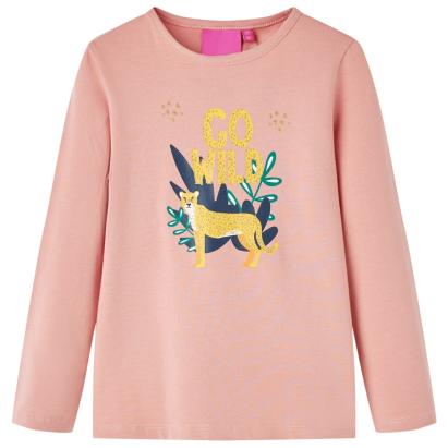 Tricou pentru copii cu mâneci lungi roz deschis 104 GartenMobel Dekor