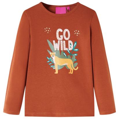 Tricou pentru copii cu mâneci lungi, coniac, 104 GartenMobel Dekor