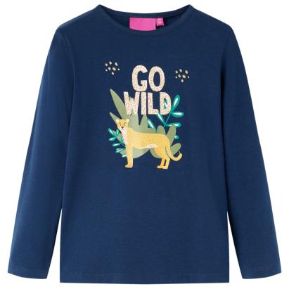 Tricou pentru copii cu mâneci lungi, bleumarin, 92 GartenMobel Dekor