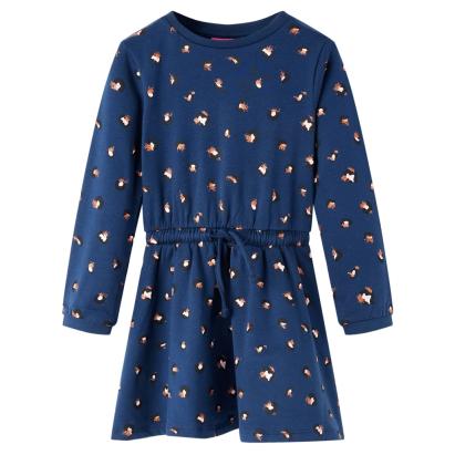 Rochie pentru copii cu mâneci lungi, bleumarin, 104 GartenMobel Dekor