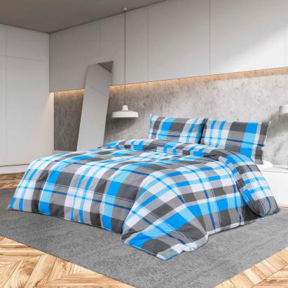 Set cu husă de pilotă, albastru și gri, 200x200 cm, bumbac GartenMobel Dekor