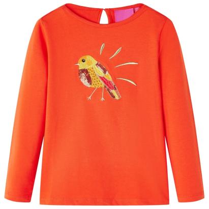 Tricou de copii cu mâneci lungi, portocaliu închis, 92 GartenMobel Dekor