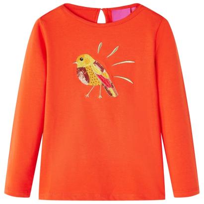 Tricou de copii cu mâneci lungi, portocaliu închis, 104 GartenMobel Dekor
