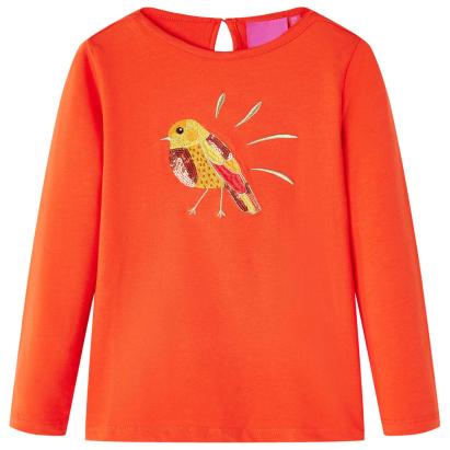 Tricou de copii cu mâneci lungi, portocaliu închis, 116 GartenMobel Dekor