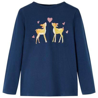 Tricou de copii cu mâneci lungi, bleumarin, 104 GartenMobel Dekor