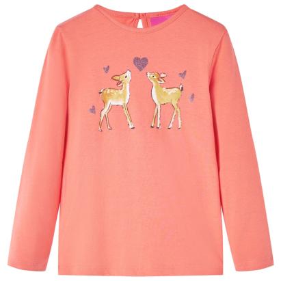 Tricou de copii cu mâneci lungi, corai, 104 GartenMobel Dekor