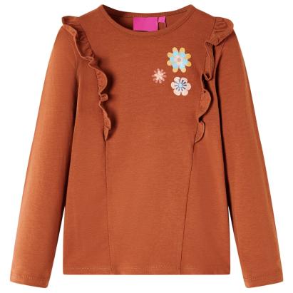 Tricou pentru copii cu mâneci lungi, coniac, 140 GartenMobel Dekor