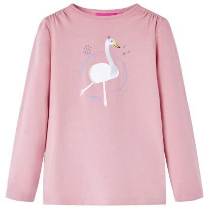 Tricou pentru copii cu mâneci lungi, roz deschis, 92 GartenMobel Dekor