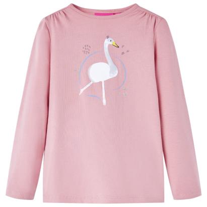 Tricou pentru copii cu mâneci lungi, roz deschis, 116 GartenMobel Dekor