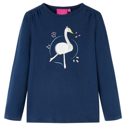 Tricou pentru copii cu mâneci lungi, bleumarin, 116 GartenMobel Dekor