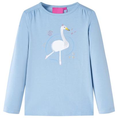 Tricou copii cu mâneci lungi, albastru deschis, 104 GartenMobel Dekor