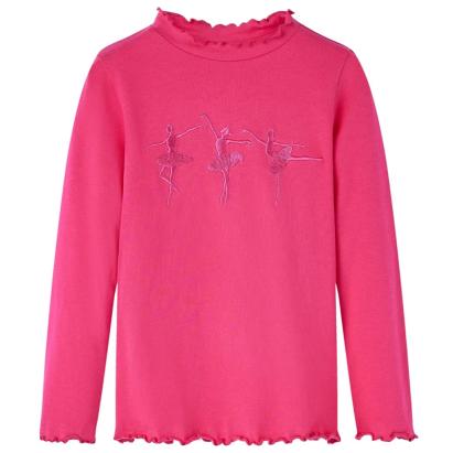 Tricou pentru copii cu mâneci lungi, roz aprins, 104 GartenMobel Dekor