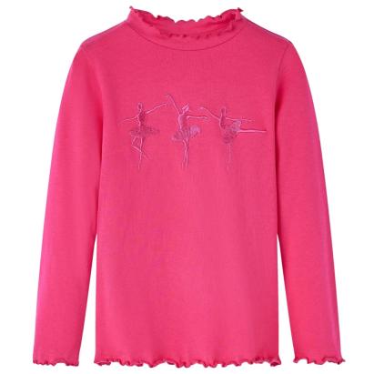 Tricou pentru copii cu mâneci lungi, roz aprins, 140 GartenMobel Dekor