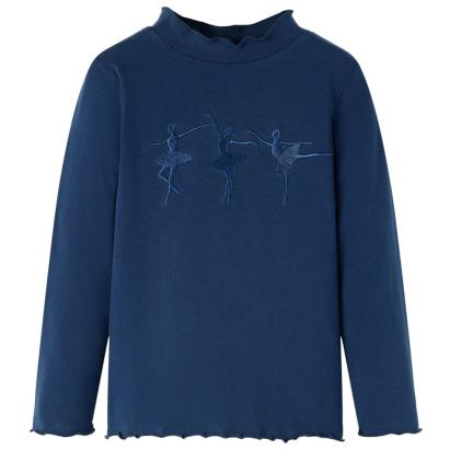 Tricou pentru copii cu mâneci lungi, bleumarin, 116 GartenMobel Dekor