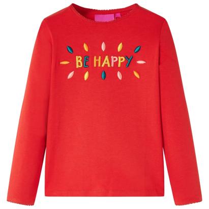 Tricou pentru copii cu mâneci lungi, roșu, 116 GartenMobel Dekor