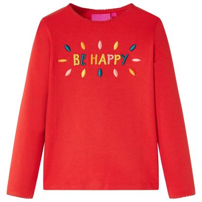 Tricou pentru copii cu mâneci lungi, roșu, 128 GartenMobel Dekor
